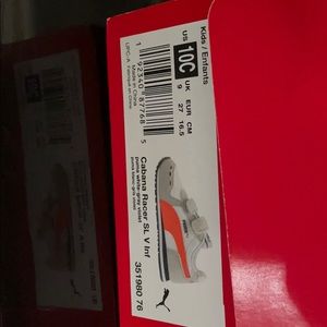 10 children’s puma racer shoe orange blue